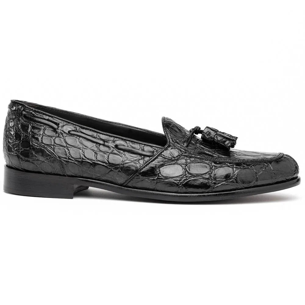 11-582-BLK FRANCO Crocodile Tassel Loafer, Black