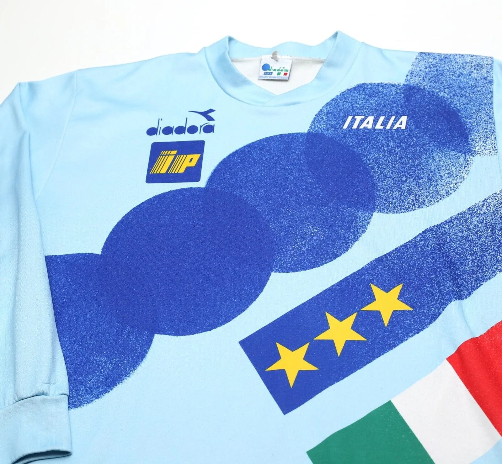 1990/92 ITALY Vintage Diadora Long Sleeve Player Issue Training Shirt (L)