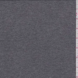 2 YD PC-Heather Charcoal Rayon Jersey Rib Knit Fabric