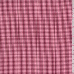 3 1/8 YD PC-Crimson/Maroon Micro Plaid Shirting Fabric