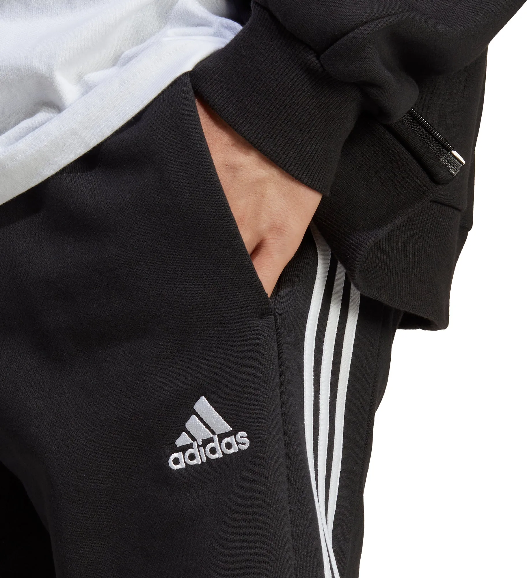 adidas Essentials 3 Stripes Mens Shorts - Black