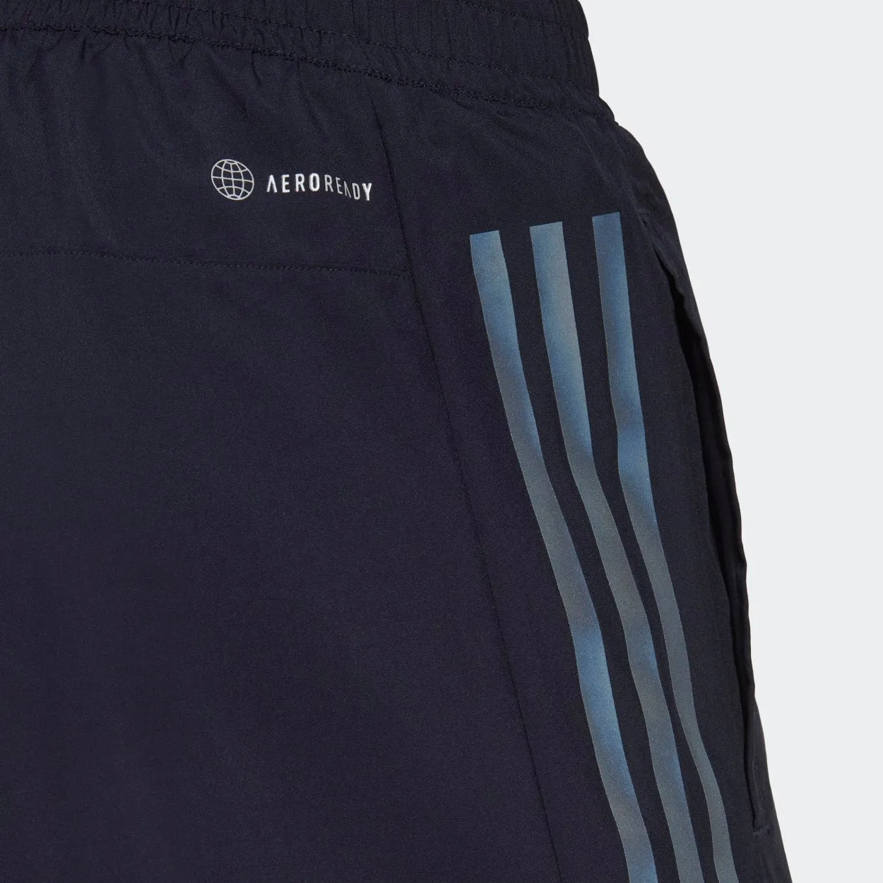 Adidas Mens Run Icon Full Reflective 3-Stripes 7 inch Short