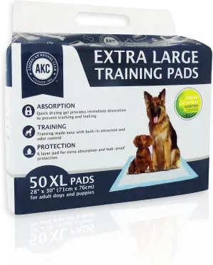 American Kennel Club AKC Ultra-Absorbent Fresh Cut Grass Scented Dog Training Pads, X-Large, 50 count