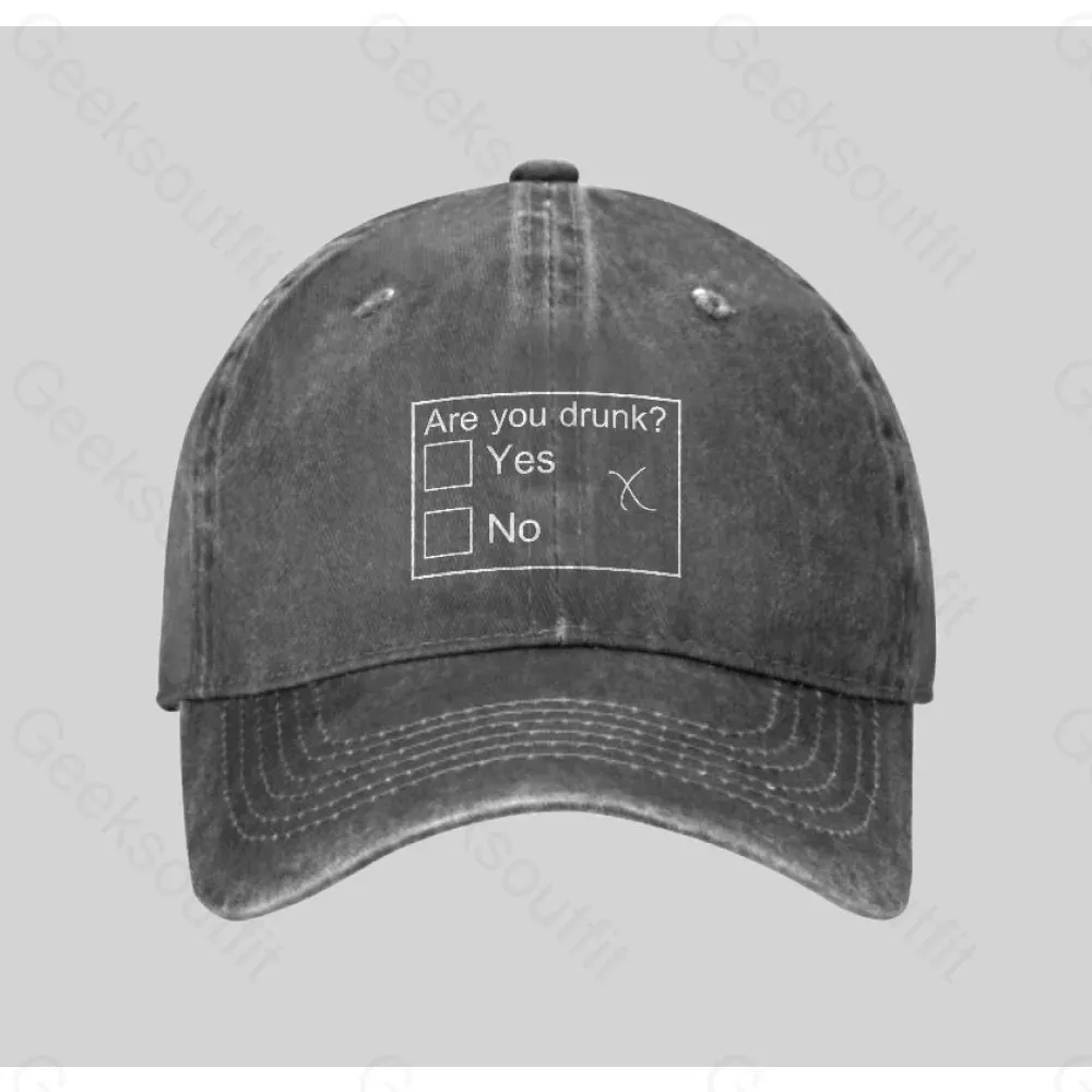 Are You Drunk Washed Vintage Baseball Cap