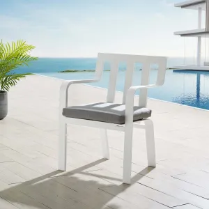 Baxley Stackable Outdoor Patio Aluminum Dining Armchair by Modway