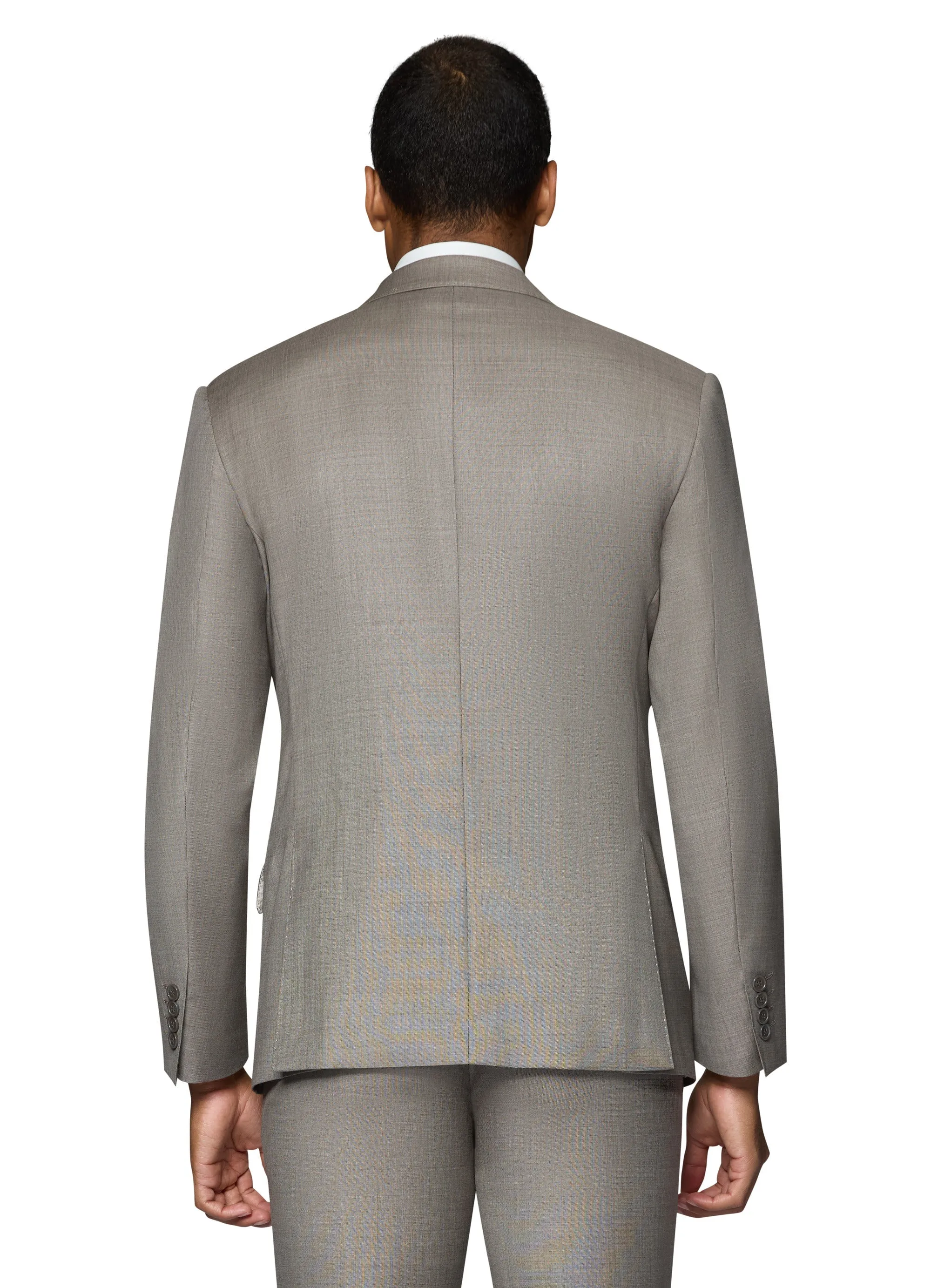 Berragamo Elegant 10015-210 Sharkskin Wool Suit - Tan