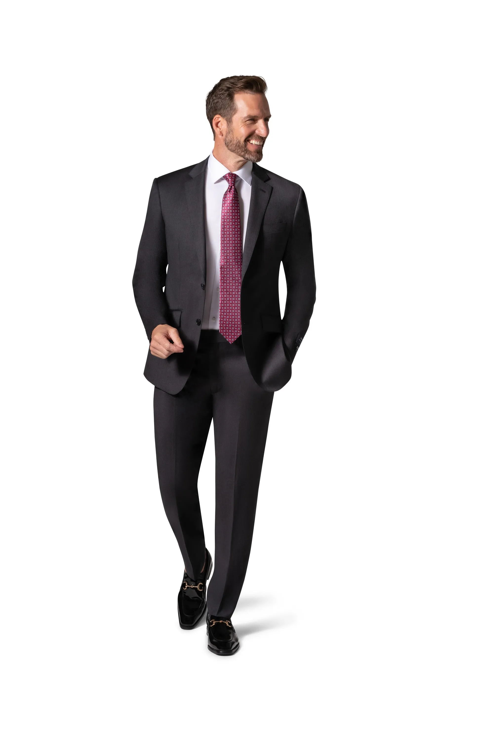 Berragamo - Reda | Modern Fit 2-Piece Solid Suit - Charcoal