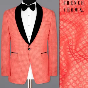 Bittersweet Pink Textured Designer Tuxedo Blazer