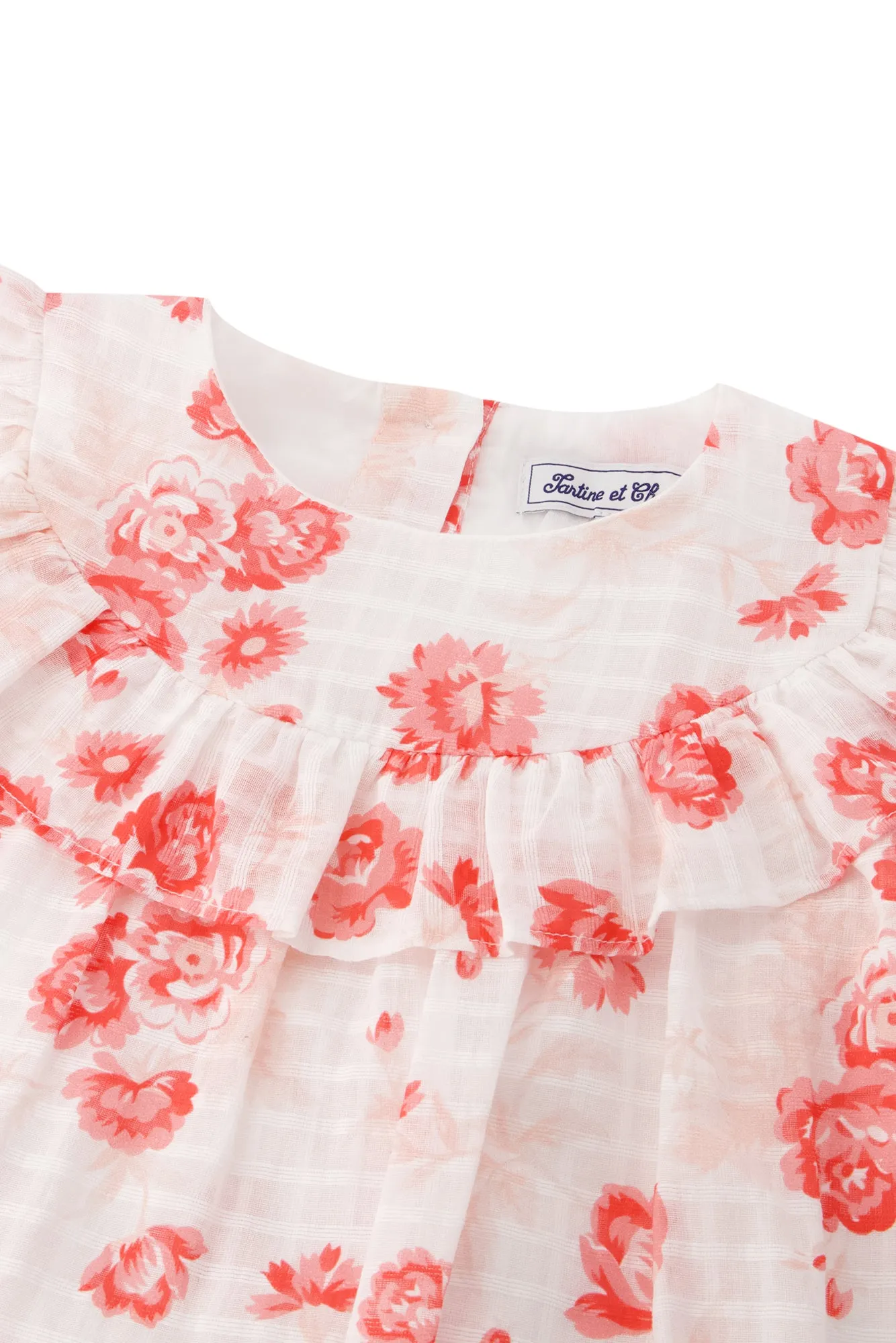 Blouse - White Hibiscus Flowers