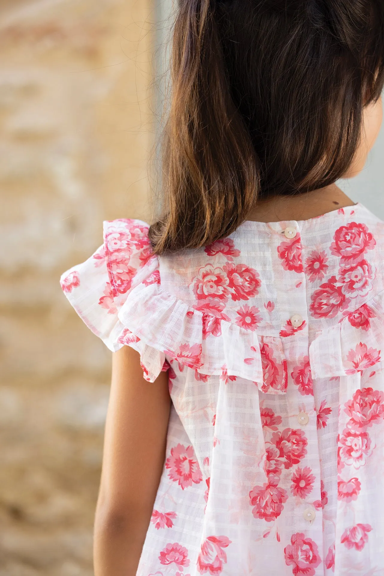 Blouse - White Hibiscus Flowers