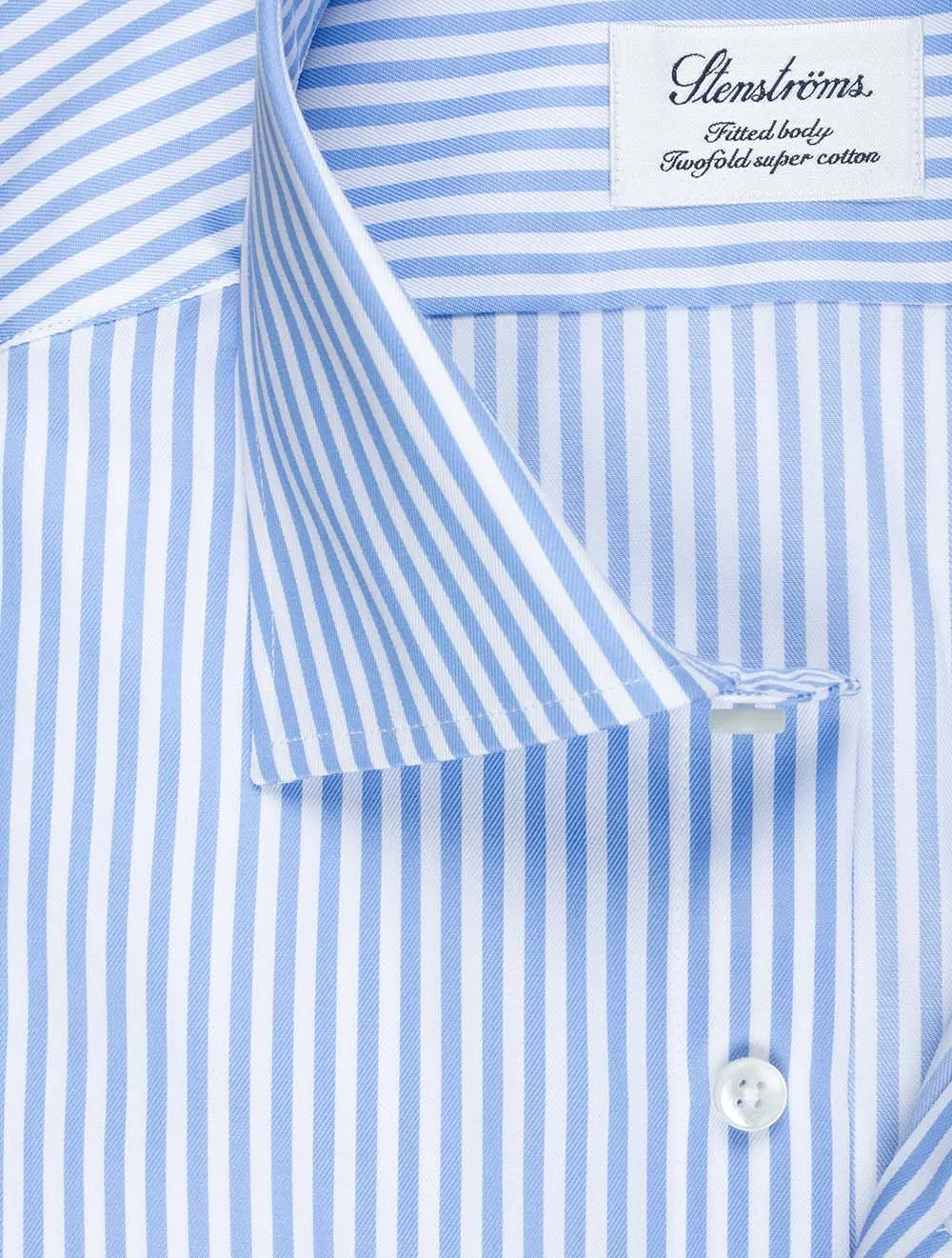 Blue Stripe Fitted Body Cotton Shirt