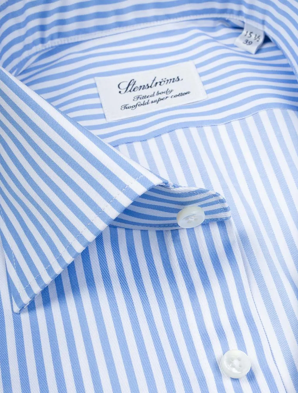 Blue Stripe Fitted Body Cotton Shirt