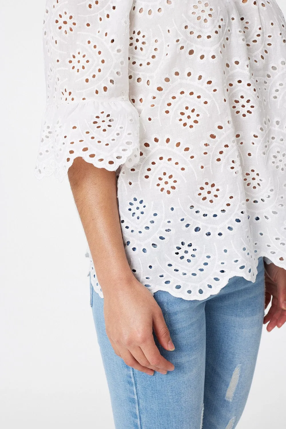 Broderie Anglaise Bardot Blouse