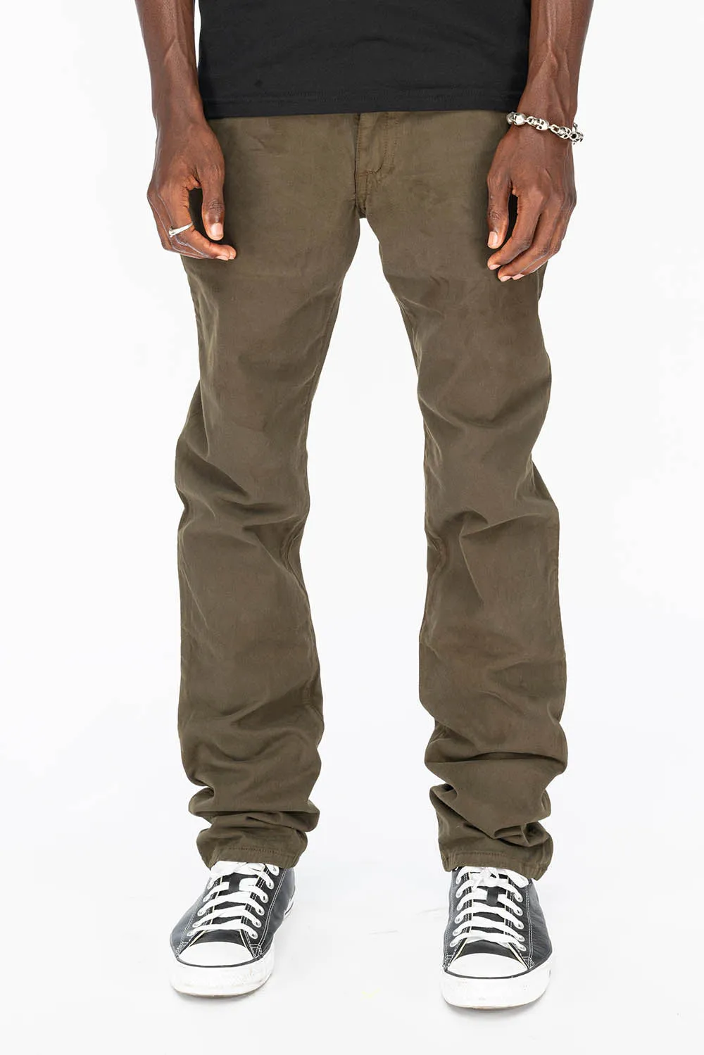 CLASSIC 5 POCKET STRAIGHT LEG JEANS IN DARK GREEN