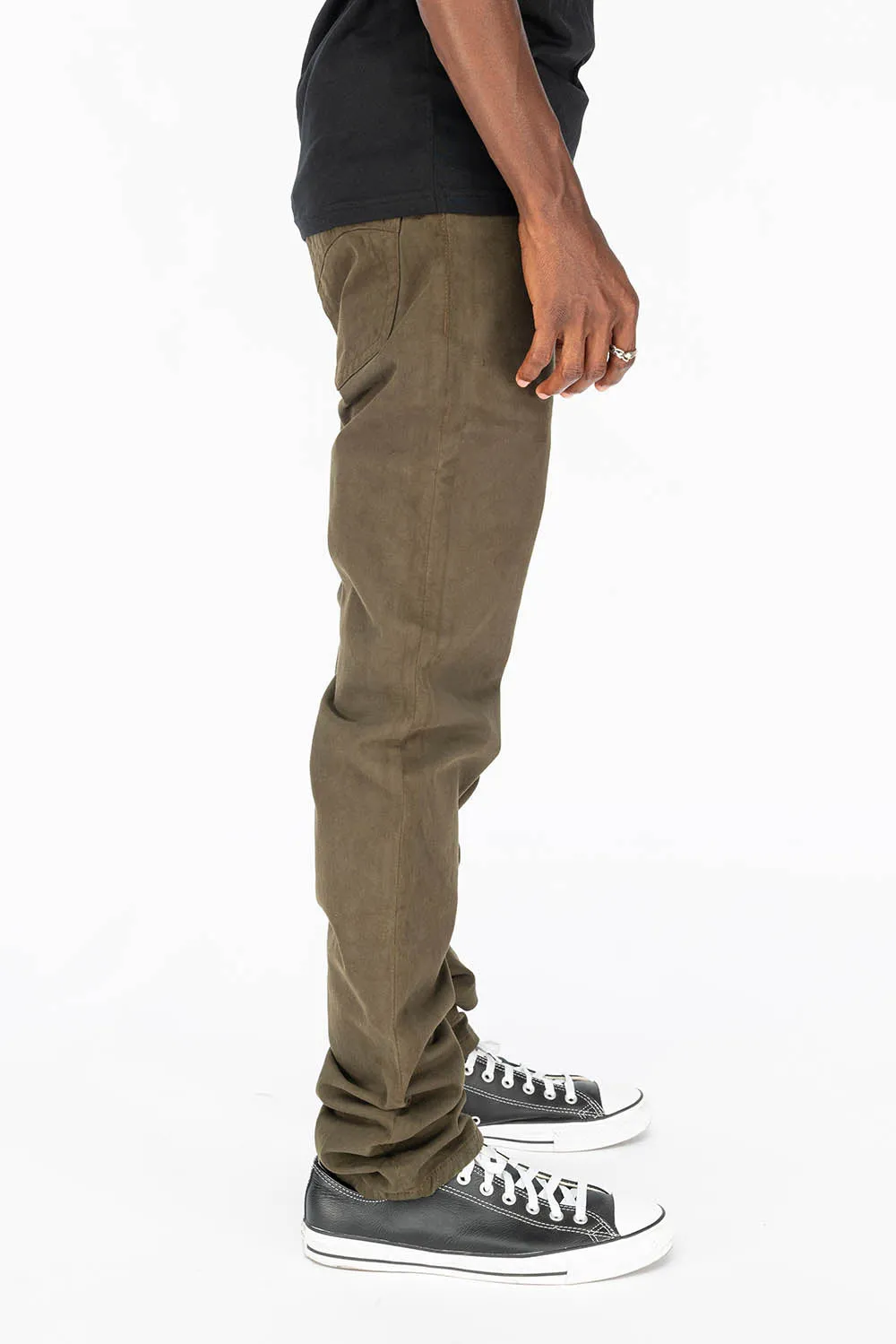 CLASSIC 5 POCKET STRAIGHT LEG JEANS IN DARK GREEN