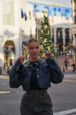 Cropped Leather Jacket