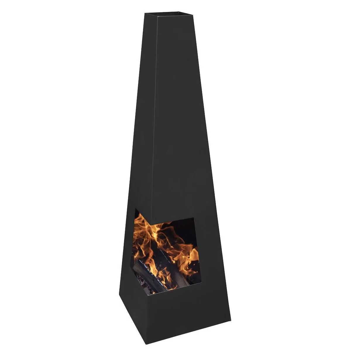 Dellonda DG105 Black Steel Chiminea for Outdoor Use