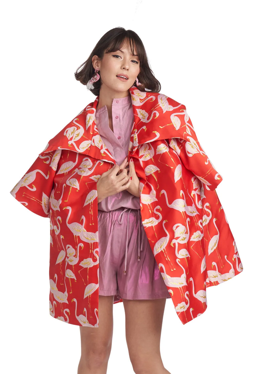 Flamingo Car Coat - Red