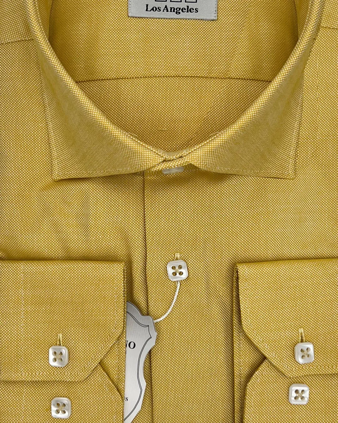 Gold Cotton Shirt, Mens