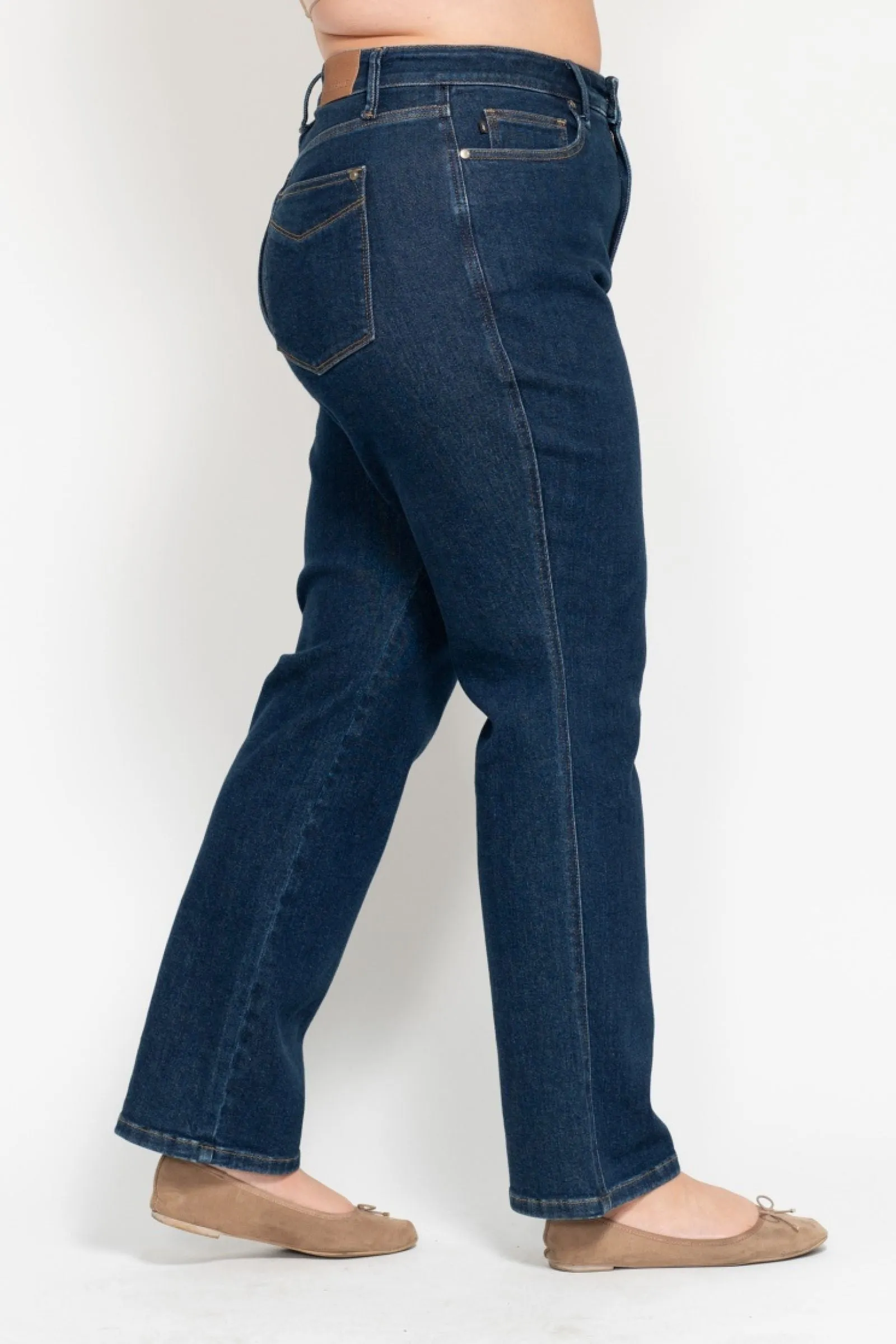 Judy Blue Reg/Plus High Waist Tummy Control Classic Straight Jeans