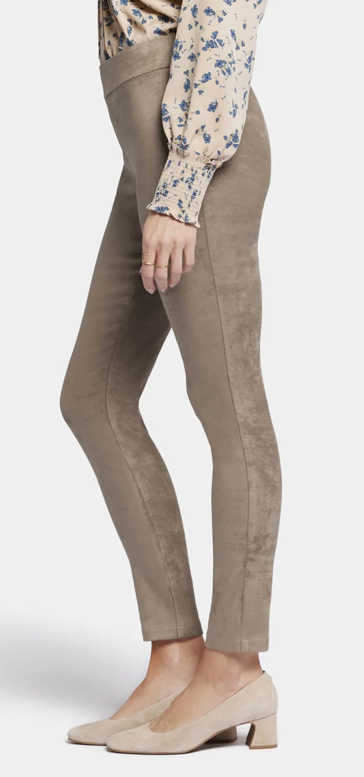 Legging Broek Lichtbruin Stretch Faux Suède | Saddlewood