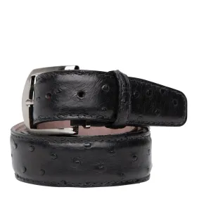 LEN Belt Genuine Ostrich Black STK