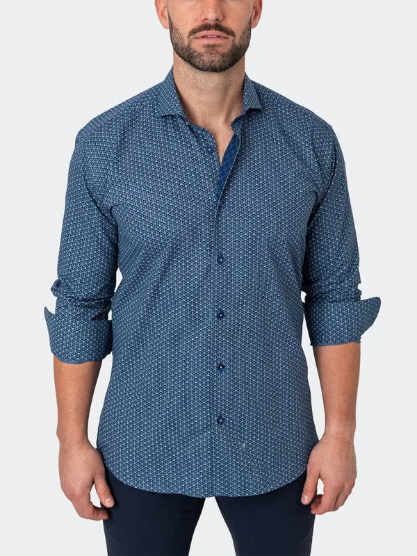 Maceoo Stretch Shirt | Einstein Tonaltriangles Blue