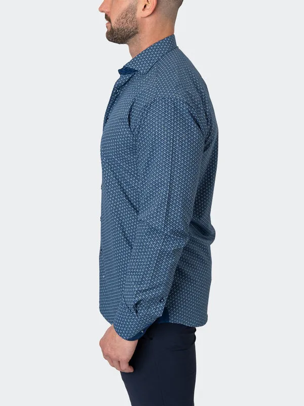 Maceoo Stretch Shirt | Einstein Tonaltriangles Blue