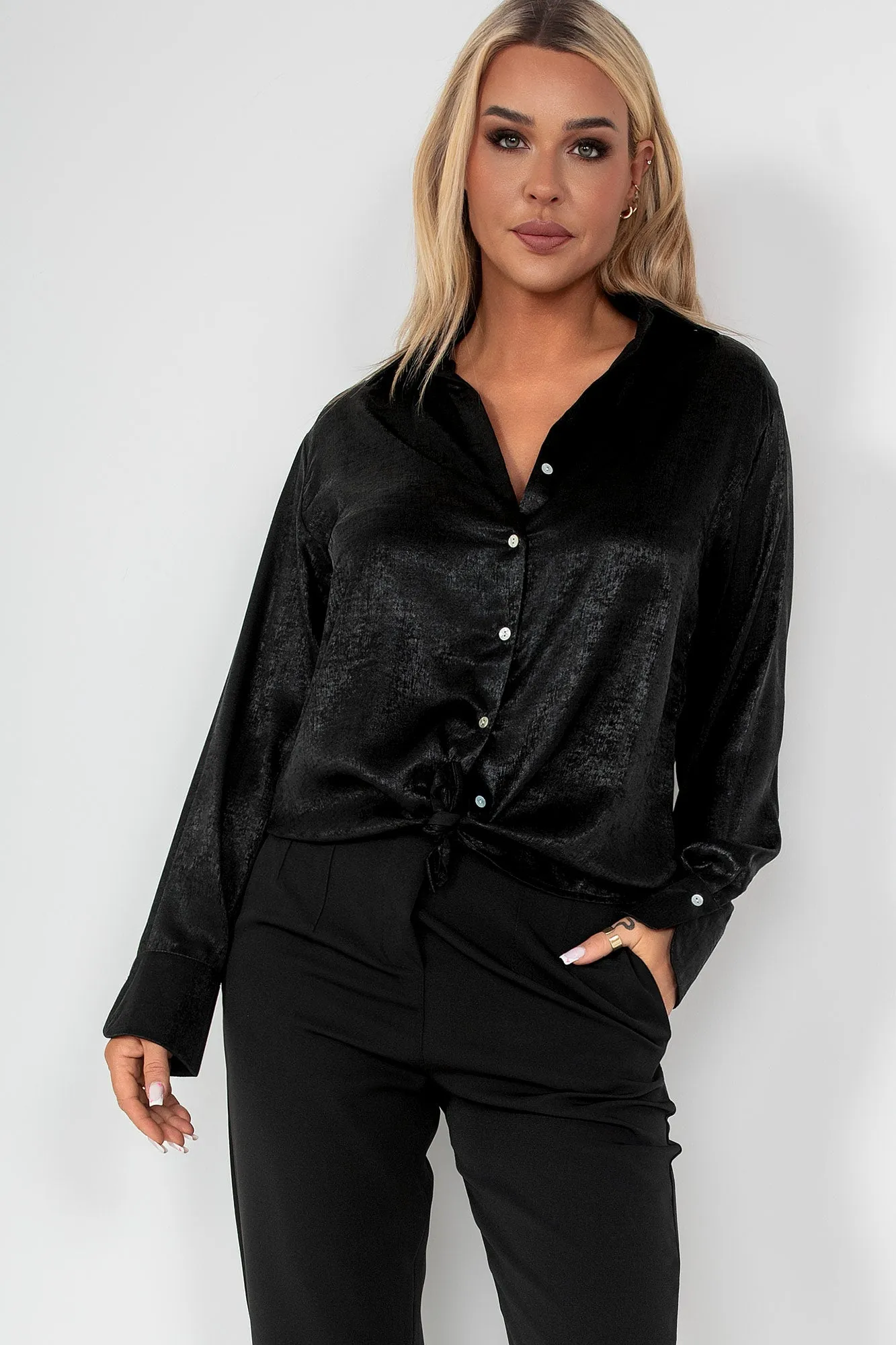 Makayla Black Shimmer Shirt