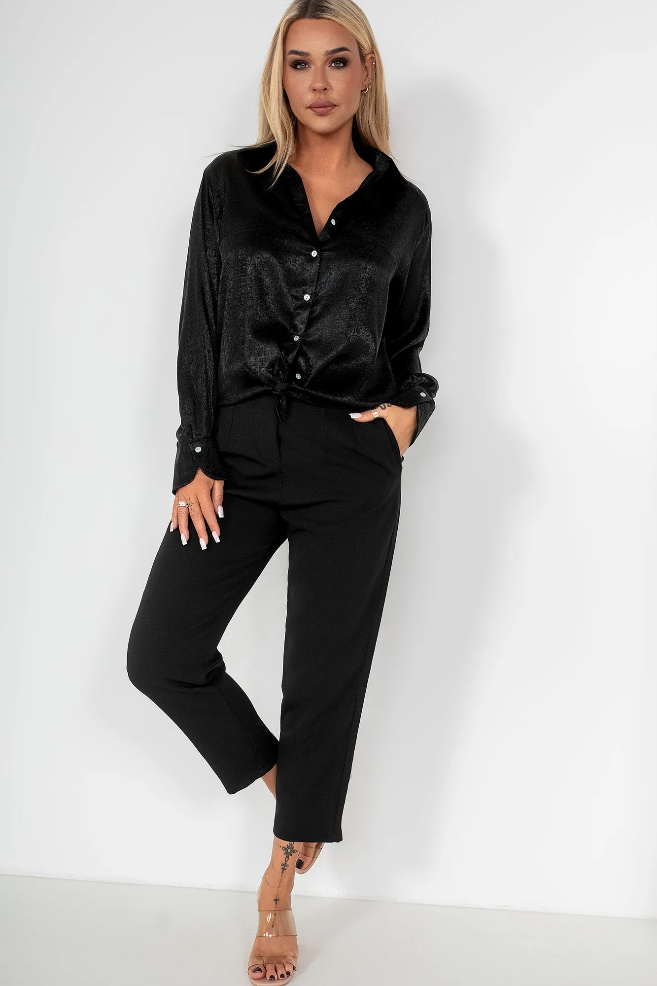 Makayla Black Shimmer Shirt