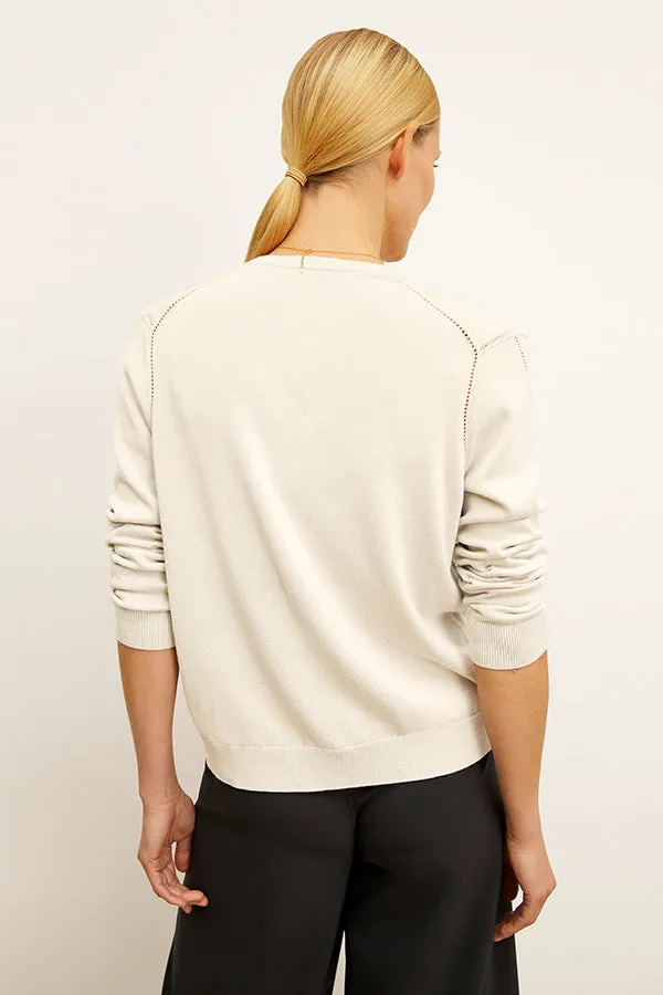 Mel Cardigan - Cotton Silk Knit :: Ivory