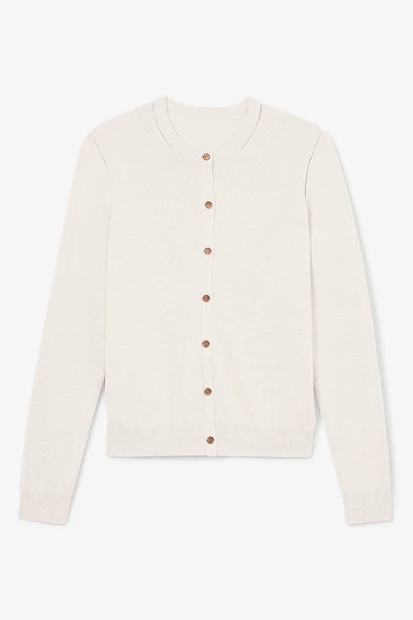 Mel Cardigan - Cotton Silk Knit :: Ivory