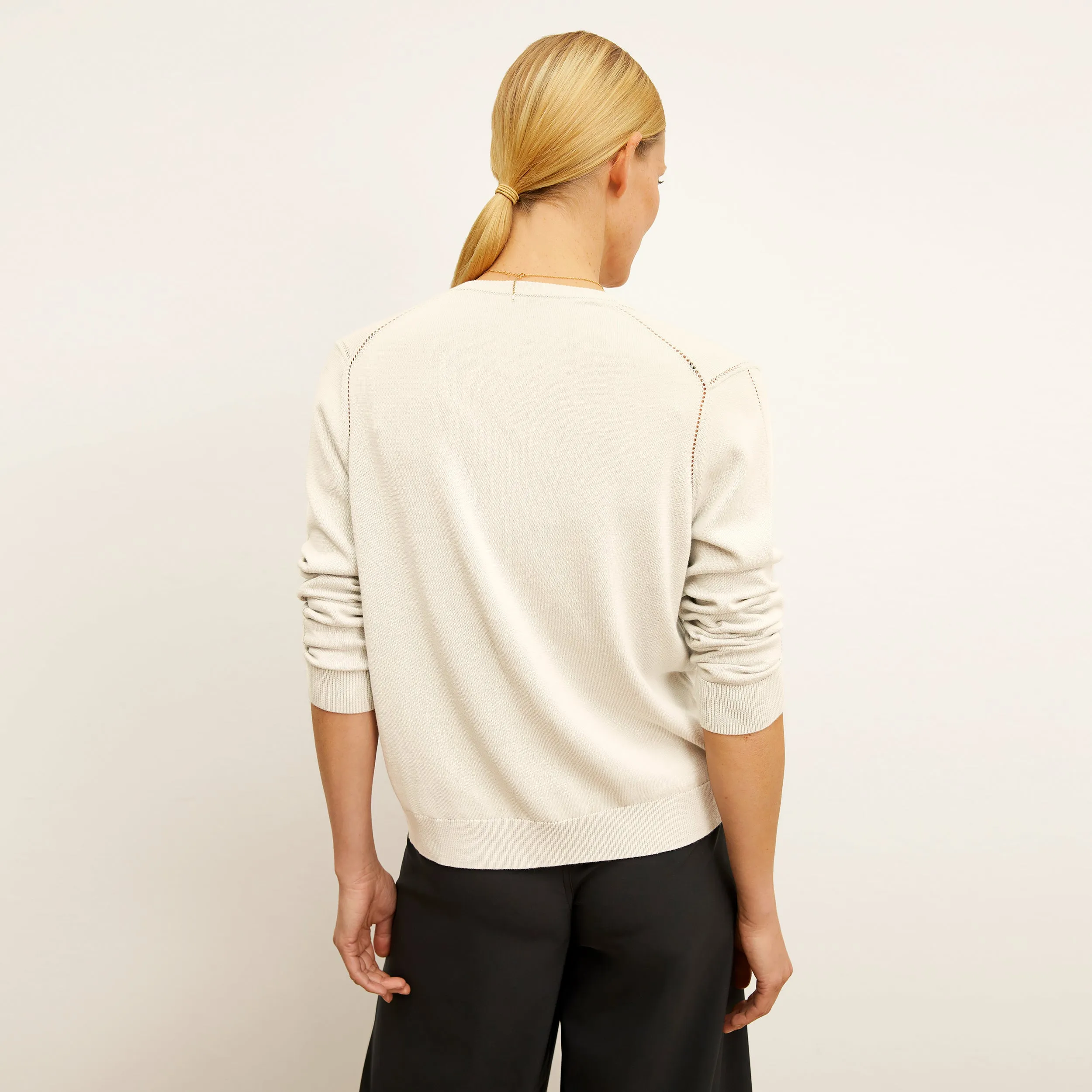 Mel Cardigan - Cotton Silk Knit :: Ivory