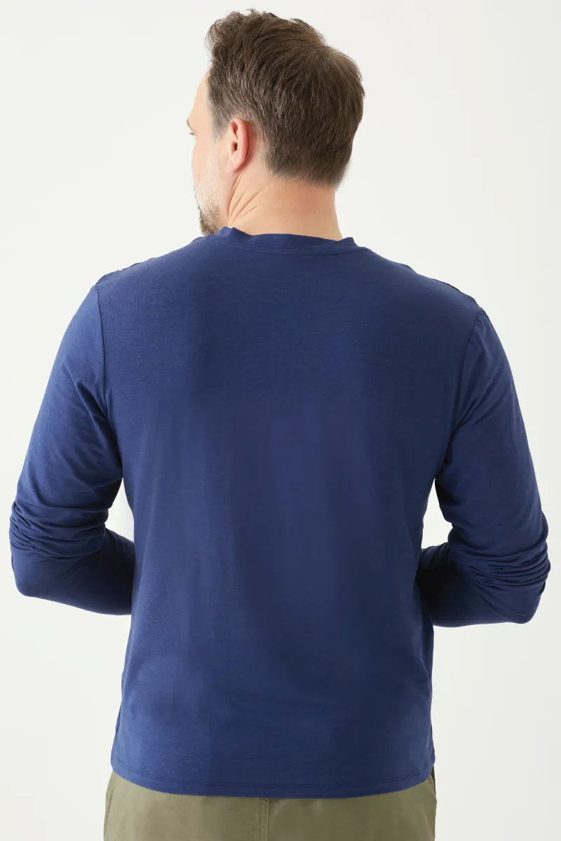 Men's Bamboo Cotton Long-Sleeve Vneck Tee-All Sales Final