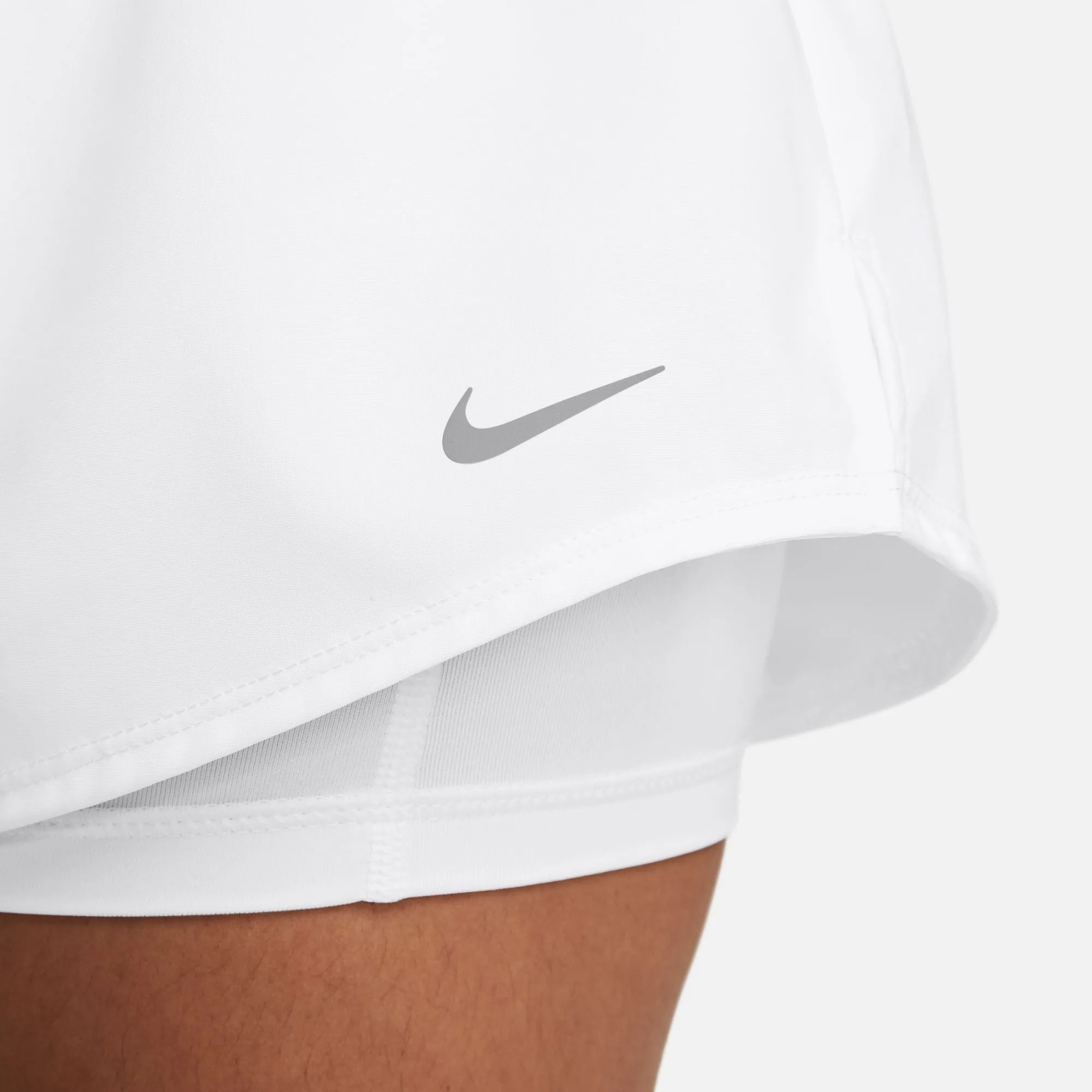 Nike Women's One Dri-FIT High Waisted 3 Inch 2 In 1 Shorts White / Reflective Silver