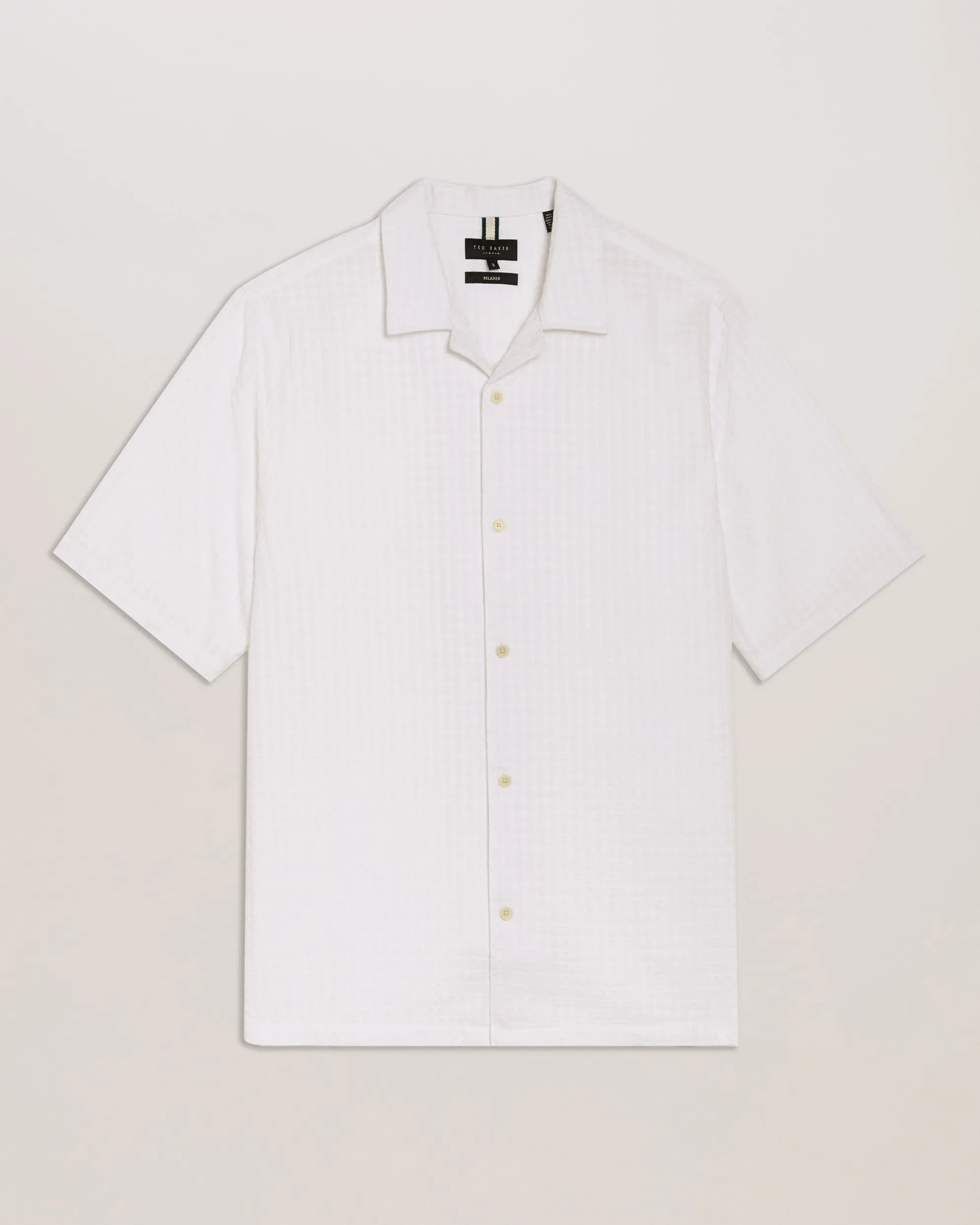 Oise Relaxed Fit Textured Cotton Shirt White