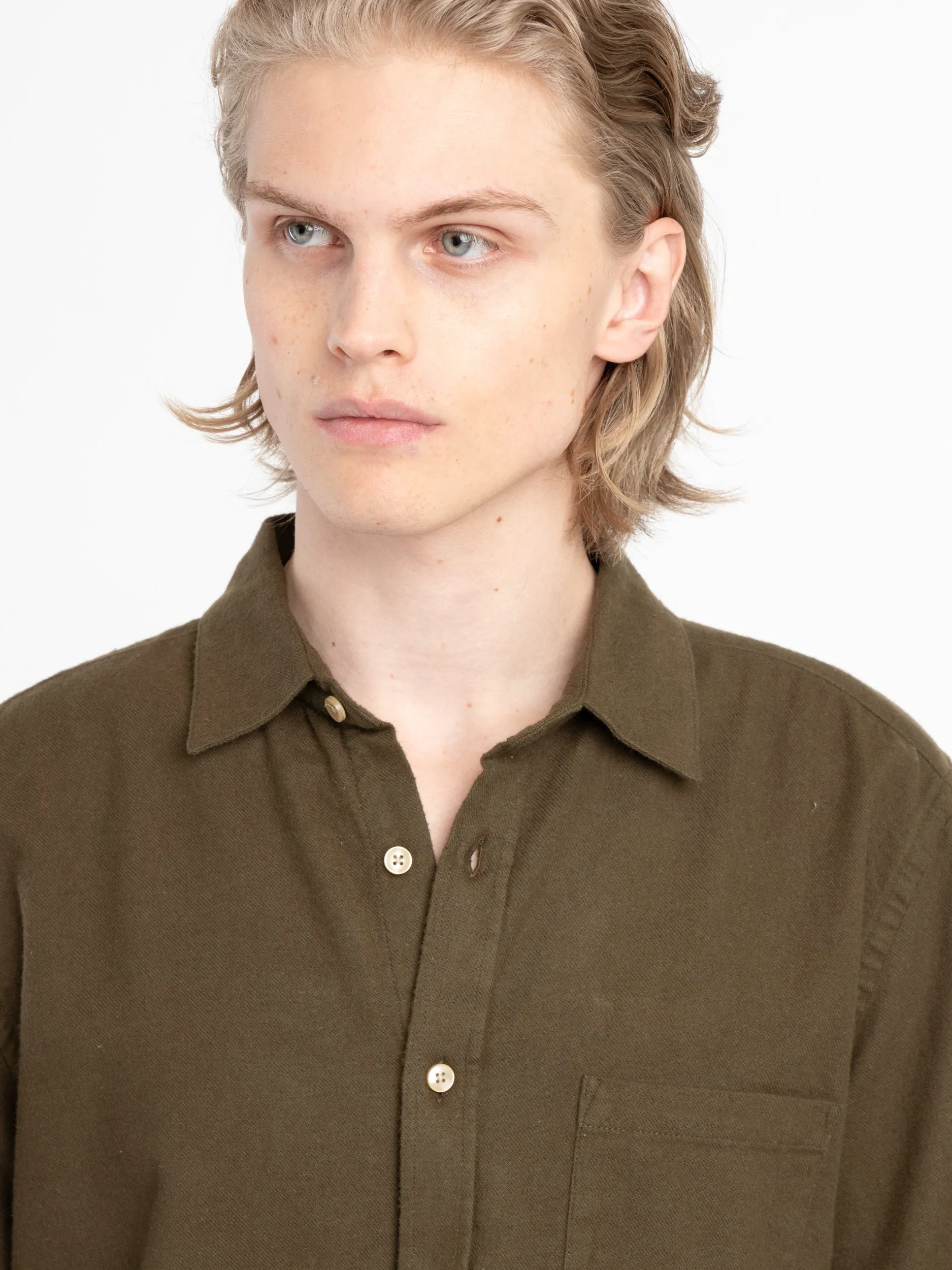 Olive Green Teca Flannel Shirt