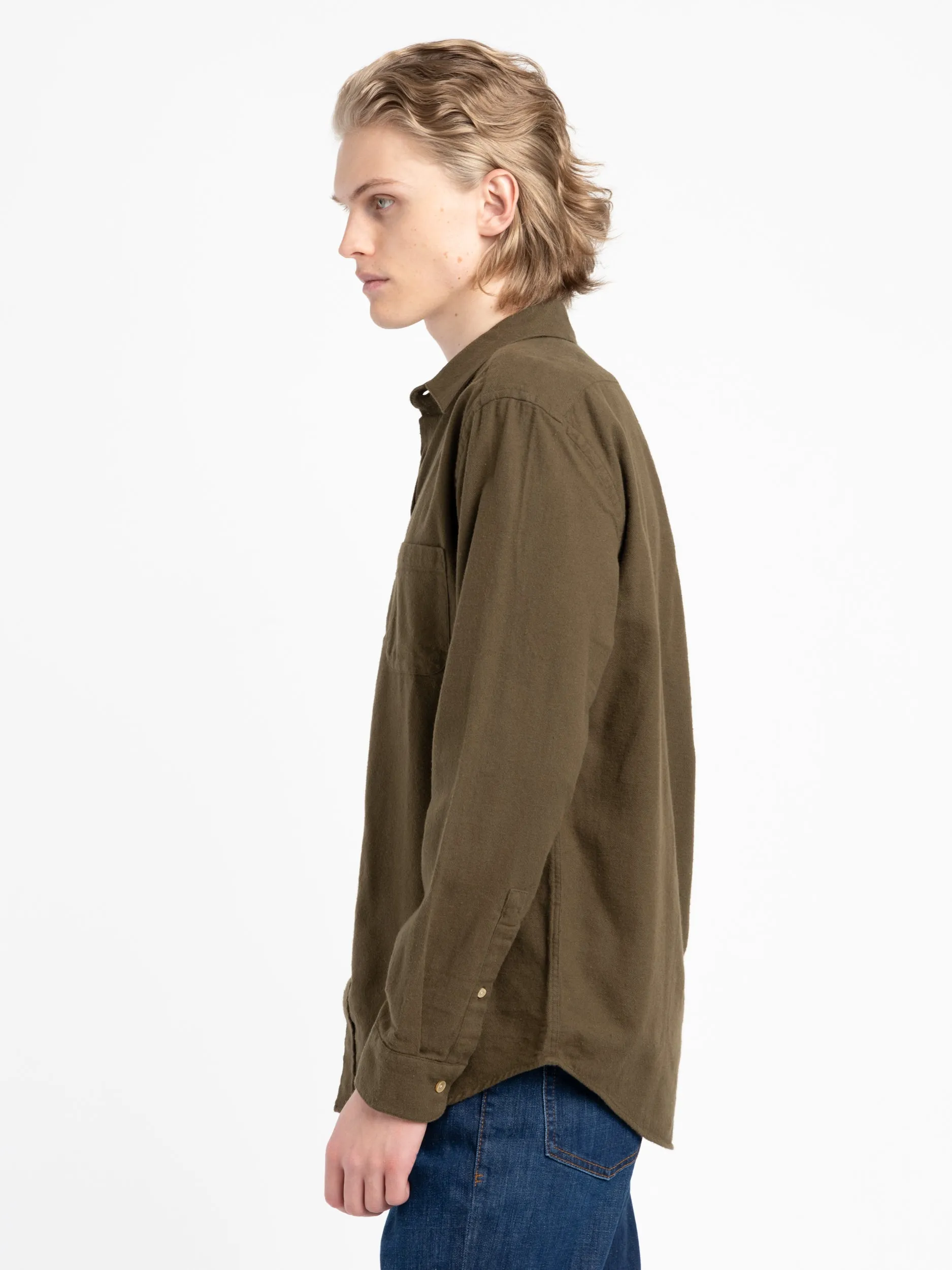 Olive Green Teca Flannel Shirt