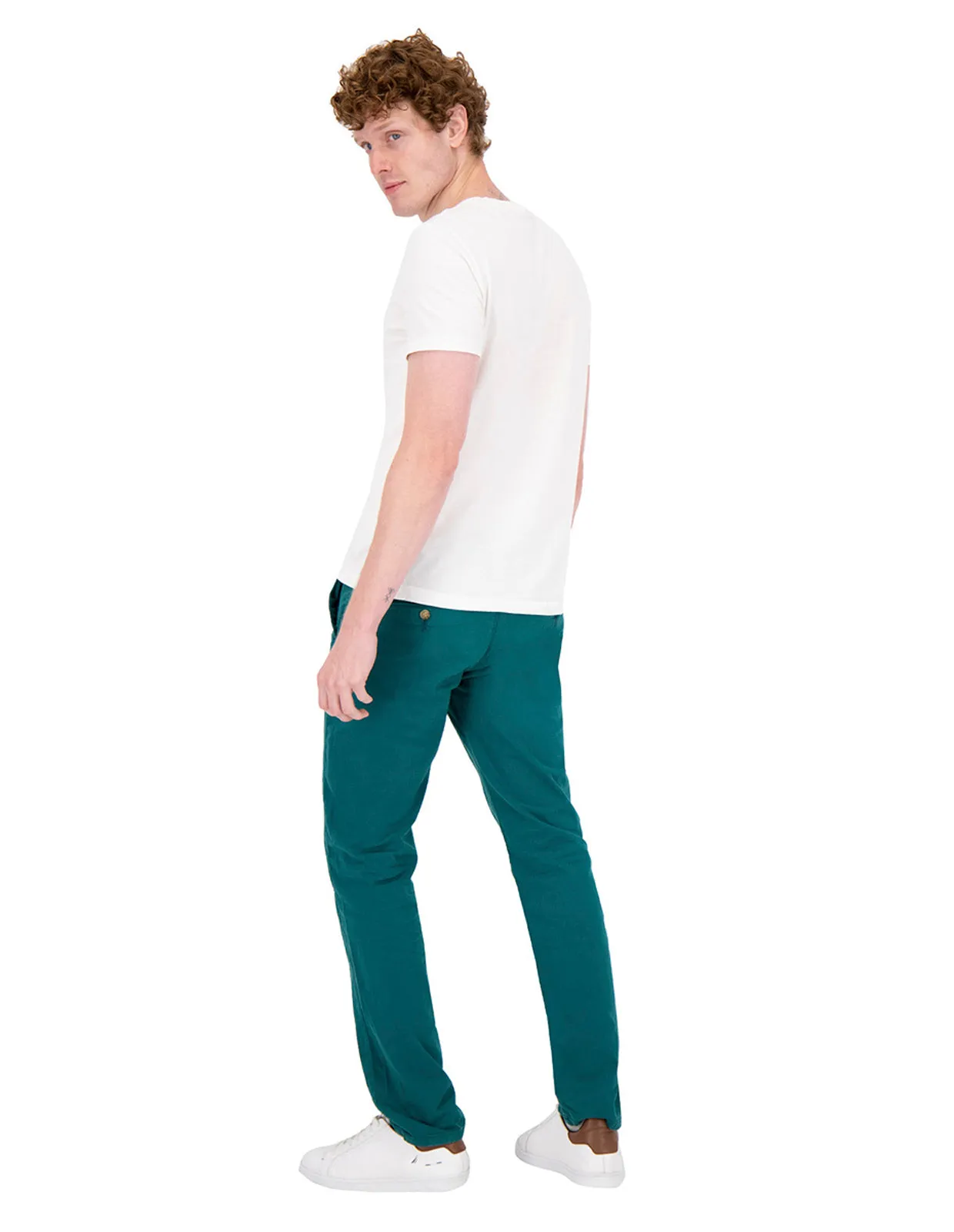 Pantalón Chino de Gabardina - Verde Teal