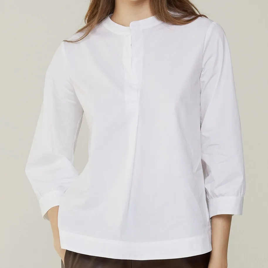 Poplin Top - White