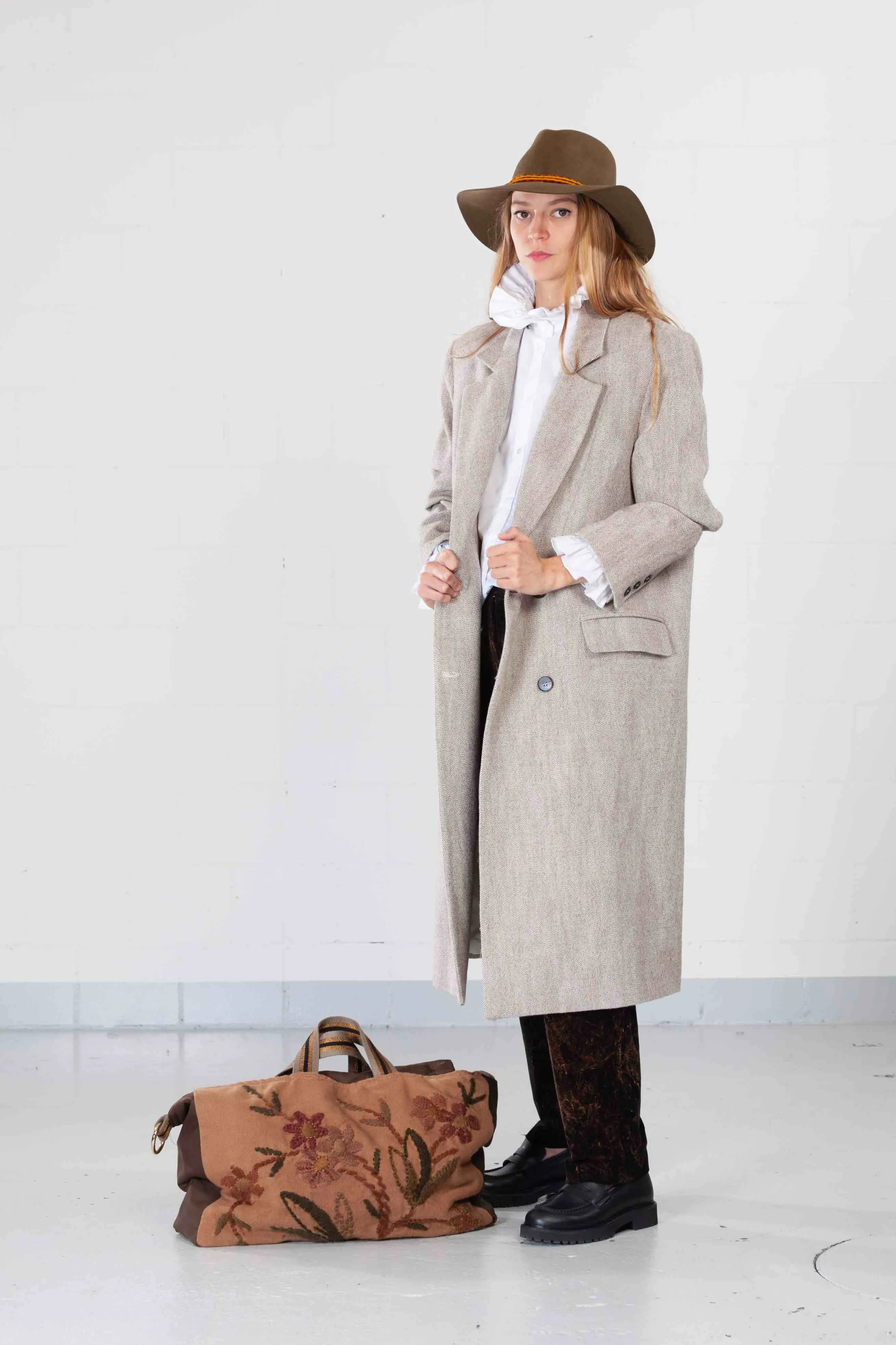 Sand Coat in Wool Jeans