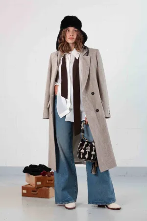 Sand Coat in Wool Jeans