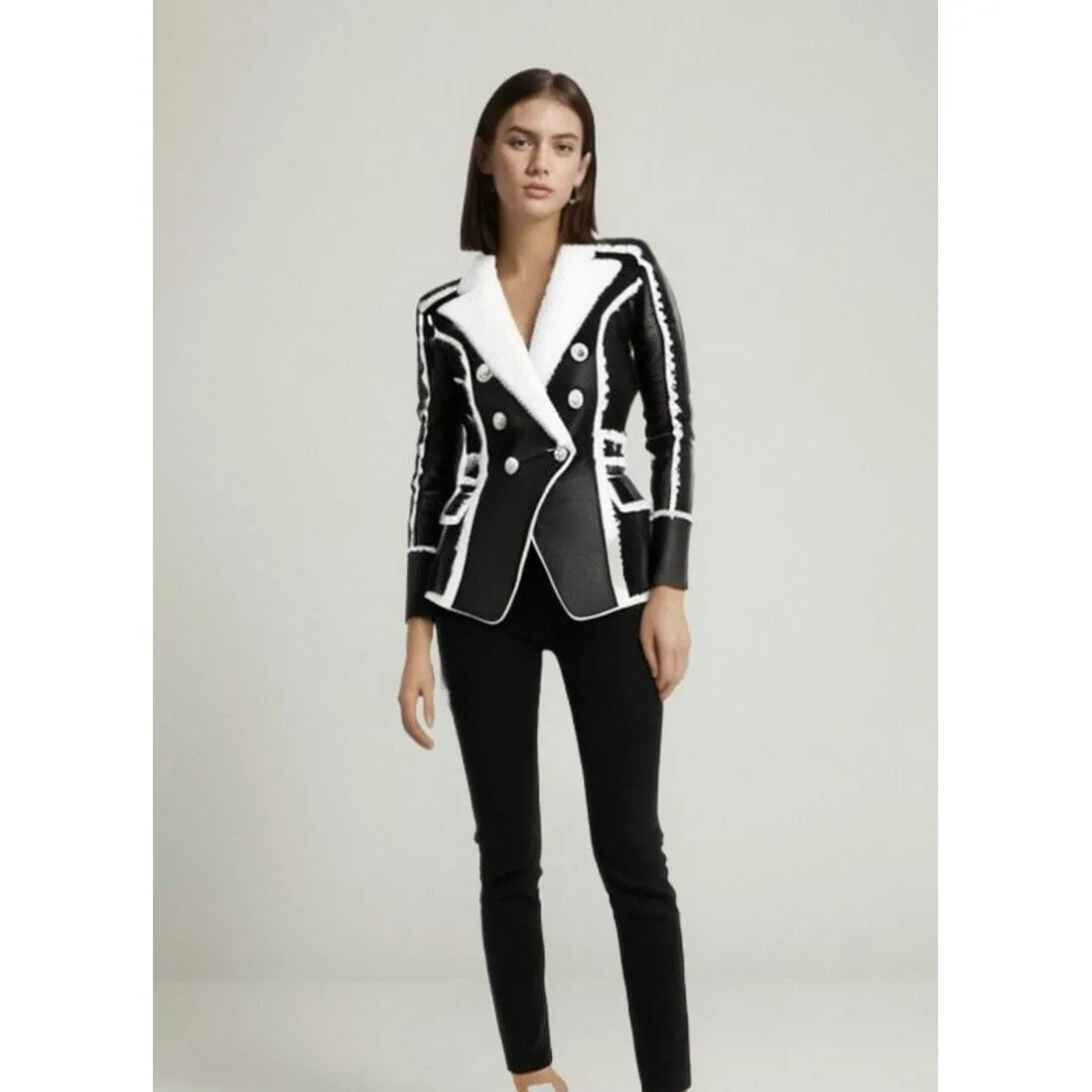 The Everest Faux Fur Vegan Leather Blazer