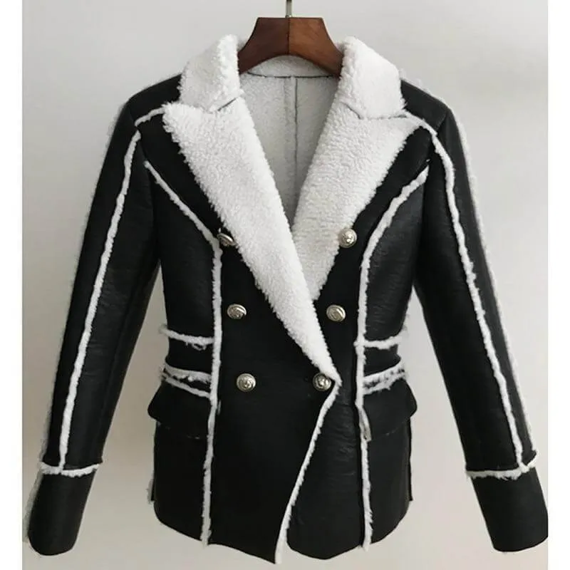 The Everest Faux Fur Vegan Leather Blazer