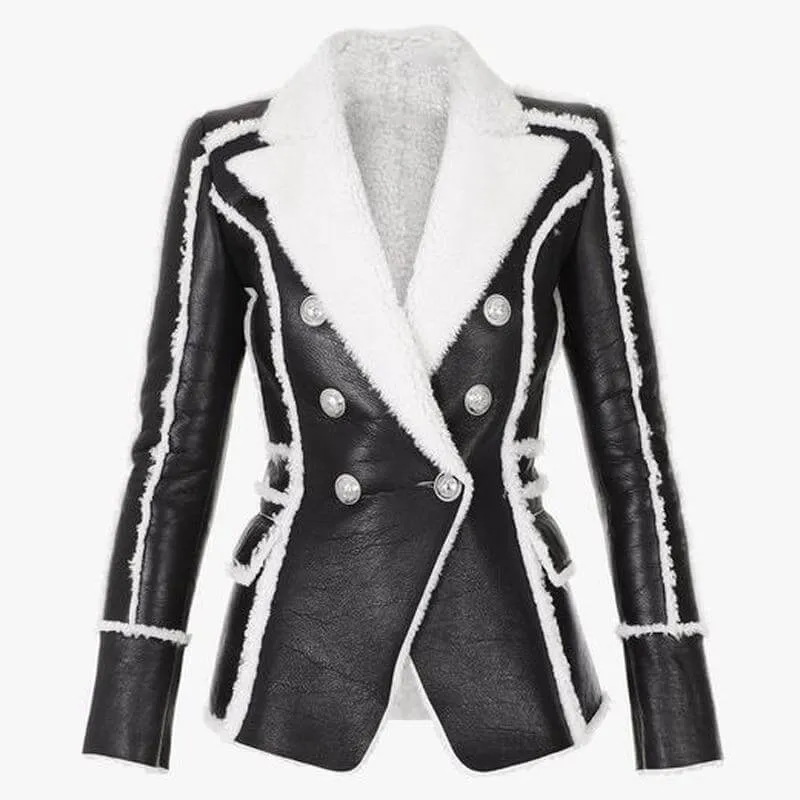 The Everest Faux Fur Vegan Leather Blazer