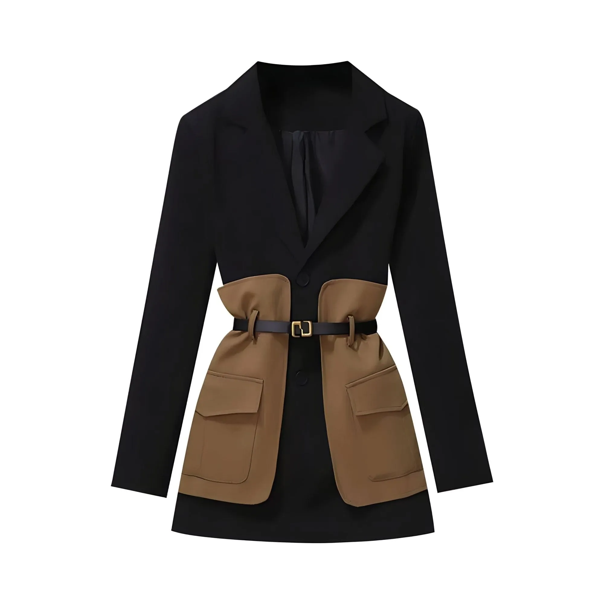 The Lysandra Long Sleeve Belted Blazer - Multiple Colors