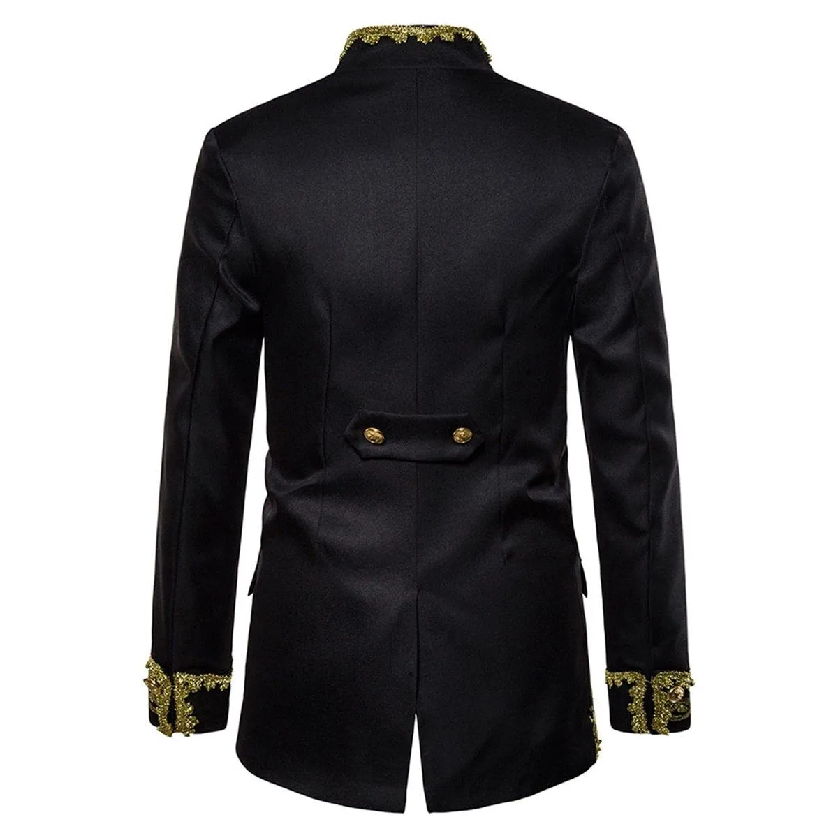 The Normand Mandarin Collar Jacket - Jet Black