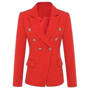 The Priscilla Slim Fit Blazer - Cherry Red