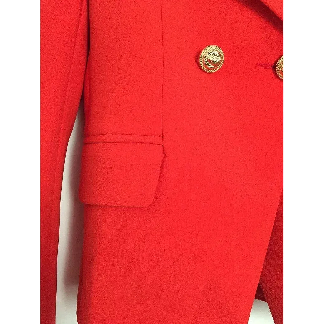 The Priscilla Slim Fit Blazer - Cherry Red