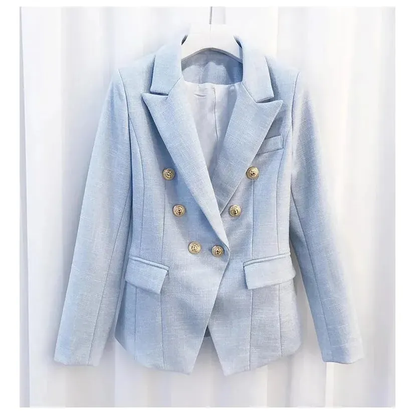 The Priscilla Slim Fit Blazer - Powder Blue